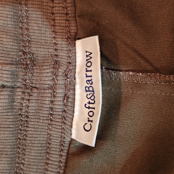 CROFT & BARROW 14 PLUS SIZE MILITARY GREEN DRAWSTRING STRETCH CARGO MINI SKIRT - Picture 3 of 5